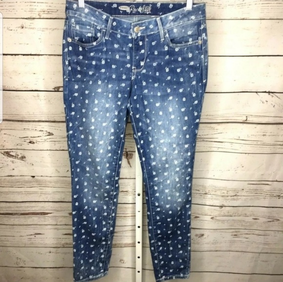 Old Navy Denim - Old Navy rockstar skinny floral dot jeans